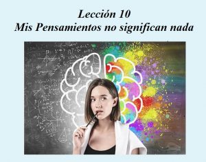 Mujer con pensamientos de colores