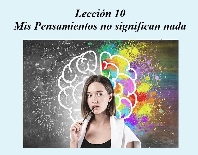 Mujer con pensamientos de colores