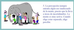 3.IV El error y el ego ucdm elefante con personas tocandole caricatura
