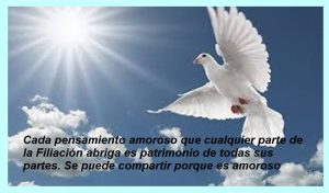 5.IV Enseñanza y curación Ucdm Paloma Espíritu santo volando cielo y sol