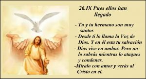 26.IX Pues ellos han llegado -Jesús y Espiritu Santo fondo amarillo