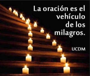 la oración ucdm escalera y velas con mensaje